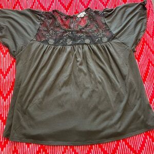 Elegant Olive Lace Women's Top